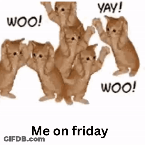 A Group Of Cats Are Dancing And Saying Yay Woo GIF