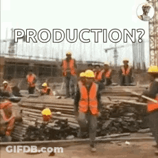 A Group Of Construction Workers Are Working On A Construction Site And They Are Wearing Hard Hats And Safety Vests . GIF