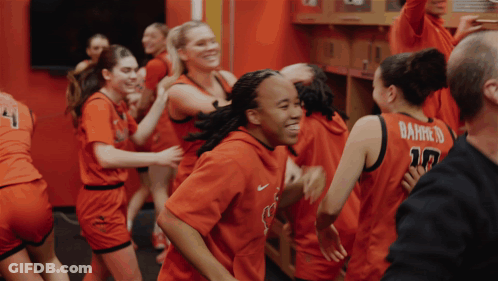 A Group Of Female Basketball Players Including Number 17 GIF