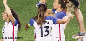 A Group Of Female Soccer Players Including Number 13 GIF