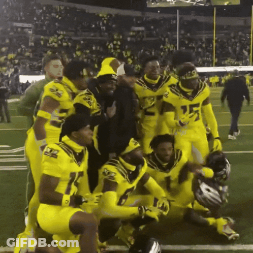 A Group Of Football Players Are Posing For A Photo With One Wearing Number 15 GIF