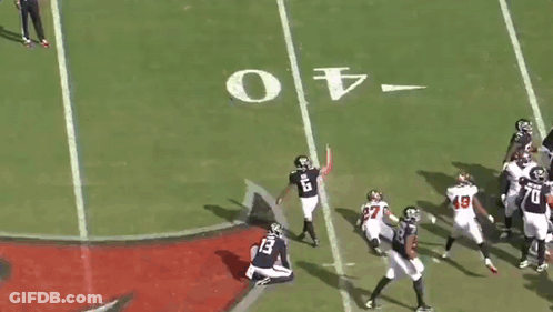 A Group Of Football Players Are Standing On A Field . One Of The Players Has The Number 13 On His Jersey . GIF