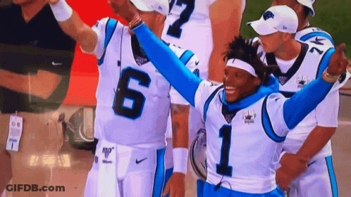A Group Of Football Players Including Number 6 And 1 Are Celebrating GIF