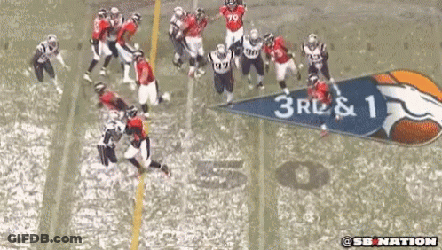 A Group Of Football Players On A Field With A Banner That Says 3Rl & 1 On It GIF