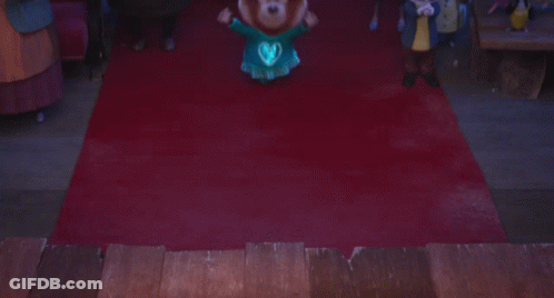 A Group Of Foxes Wearing Hearts On Their Shirts GIF