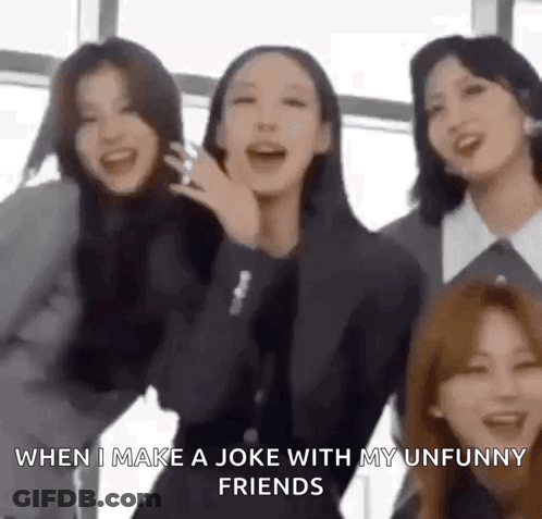 A Group Of Girls Are Laughing Together And Making A Joke With Each Other . GIF