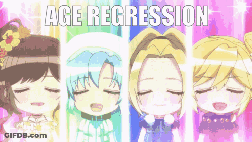 Girls Standing Together Age Regression GIF