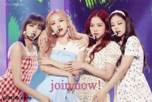 A Group Of Girls Standing Next To Each Other With The Words Join Now Written On The Bottom GIF