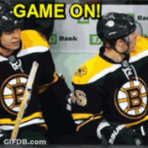 A Group Of Hockey Players Are Sitting On The Ice With The Words Game On Behind Them GIF