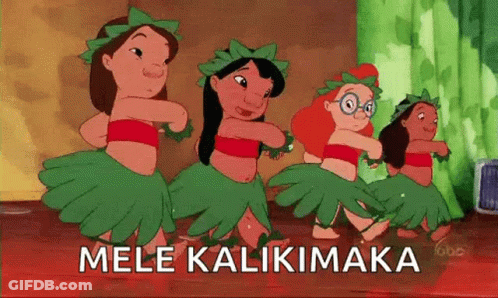 A Group Of Hula Dancers Are Dancing In A Room With The Words Mele Kalikimaka Written On The Bottom . GIF