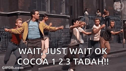 Men Dancing On Street With Man Saying Wait GIF