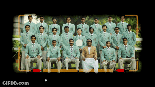 A Group Of Men Are Posing For A Picture With The Letter P Visible In The Corner GIF