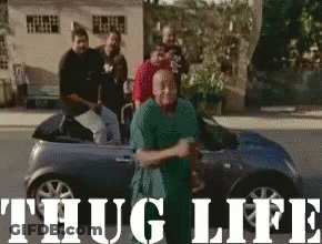 A Group Of Men Are Riding In A Car With The Words Thug Life Written On The Bottom GIF