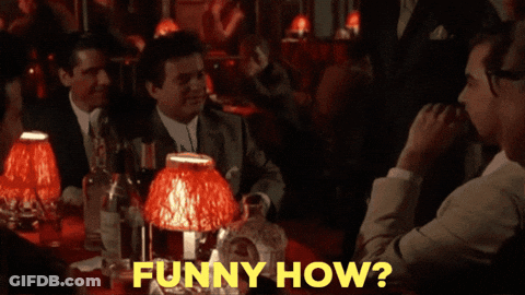 A Group Of Men Are Sitting At A Table And One Of Them Says " Funny How " GIF