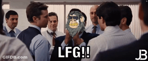 A Group Of Men Are Standing In A Room And One Of Them Says Lfg ! GIF