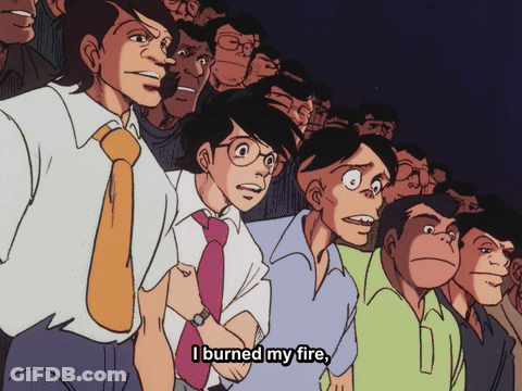 Men Standing In Row One Says I Burned My Fire GIF
