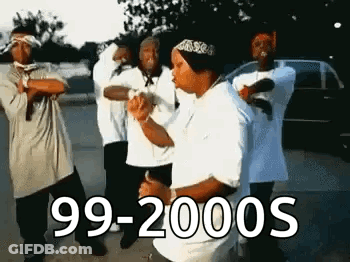 A Group Of Men Are Standing Next To Each Other In A Parking Lot . GIF