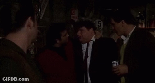 A Group Of Men Are Talking And One Of Them Says " My Advice To You " GIF