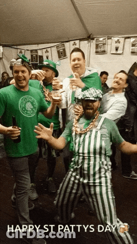 A Group Of Men Celebrate St Patty 'S Day GIF