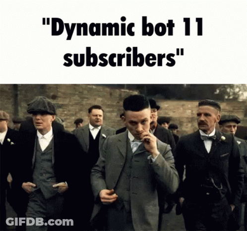 A Group Of Men In Suits And Hats Are Walking Down A Street And The Caption Says Dynamic Bot 11 Subscribers GIF