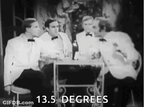 A Group Of Men In Tuxedos Are Sitting At A Table Talking To Each Other . GIF
