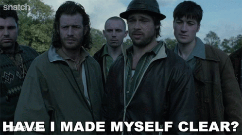 A Group Of Men Standing Next To Each Other With The Words Have I Made Myself Clear GIF