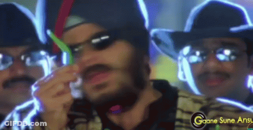A Group Of Men Wearing Cowboy Hats And Sunglasses With The Words Gaane Sune Ansl On The Bottom Right GIF