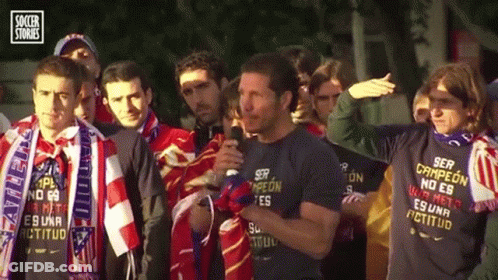 A Group Of Men Wearing Shirts That Say Ser Campeon No Es Buena Actitud GIF