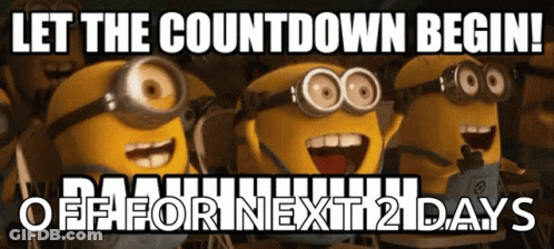 Minions Smiling With Let The Countdown Begin GIF