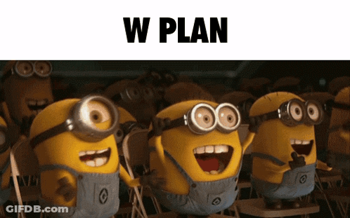 Minions In Front Of W Plan Sign GIF