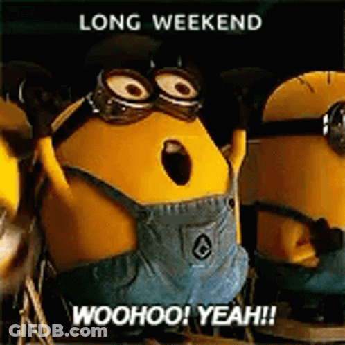 A Group Of Minions Are Standing Next To Each Other And One Of Them Is Wearing Goggles . GIF