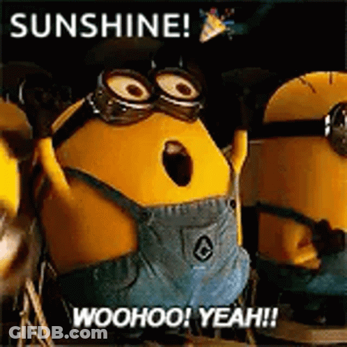 A Group Of Minions Are Standing Next To Each Other And One Of Them Is Wearing Goggles And Overalls . GIF