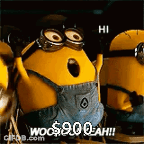 A Group Of Minions Are Standing Next To Each Other And One Of Them Is Wearing Goggles . GIF