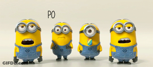 A Group Of Minions Are Standing Next To Each Other And The Word Potato Is Above Them GIF