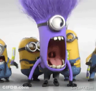 Group Of Minions With Purple-Haired One GIF