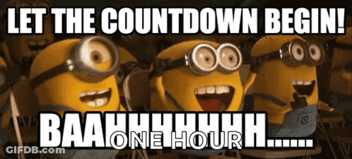 Minions With Let The Countdown Begin Text GIF