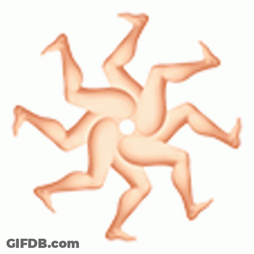 A Group Of Naked Legs Are Arranged In A Circular Pattern On A White Background GIF