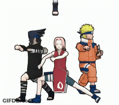 A Group Of Naruto Characters Are Standing Together GIF