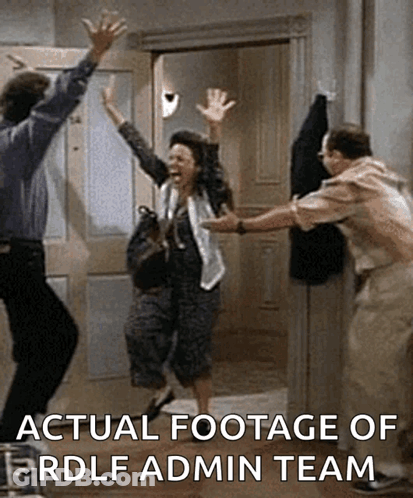 A Group Of People Are Dancing In A Hallway With The Caption " Actual Footage Of Rdlf Admin Team " GIF