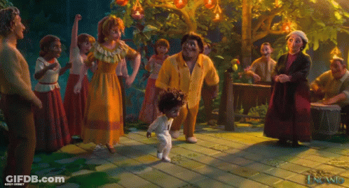A Group Of People Are Dancing In A Scene From A Disney Movie GIF