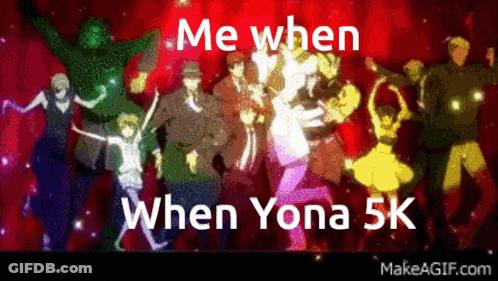 A Group Of People Are Dancing With The Words Me When When Yona 5K On The Bottom GIF