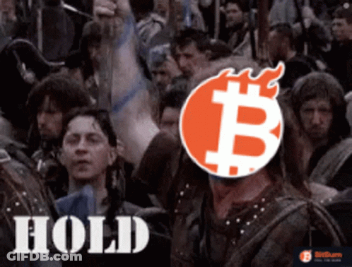 A Group Of People Are Gathered In A Crowd With The Word Hold In The Foreground GIF
