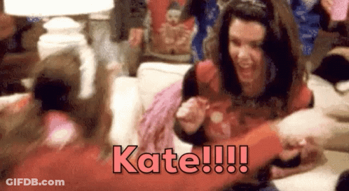 A Group Of People Are Having A Pillow Fight And One Of Them Is Screaming Kate !!! GIF