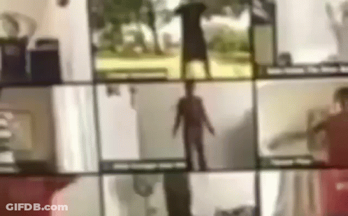 A Group Of People Are Having A Video Call With Their Shadows On The Wall . GIF