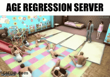 Group Laying On Floor With Age Regression Server Text GIF