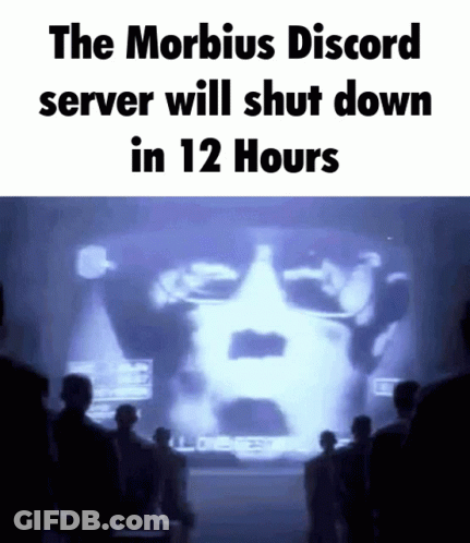 A Group Of People Are Looking At A Screen That Says The Morbid Discord Server Will Shut Down In 12 Hours GIF
