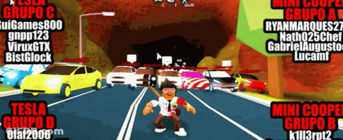 A Group Of People Are Playing A Video Game Called Robocar Tycoon GIF