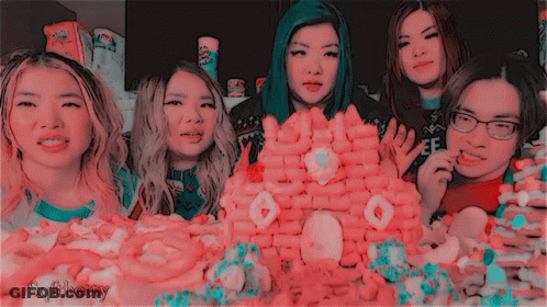 A Group Of People Are Posing For A Picture With The Name Softbetty Written On The Bottom GIF