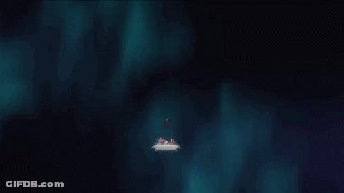 A Group Of People Are Riding A Roller Coaster In A Dark Cave GIF