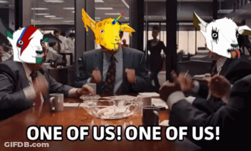People Sitting Around Table One Says One Of Us GIF